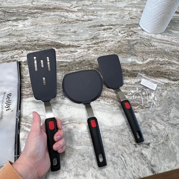NEW Set of 3 Silicone Spatula Turner 600°F Heat Resistant Cooking Spatulas - Picture 3 of 9